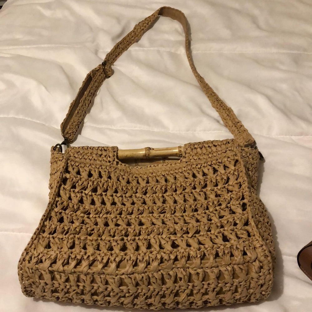 Woman’s free people purse as seen on Selena Gomez